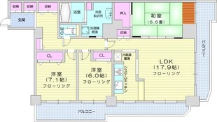 知事公館前タワーレジデンスの物件間取画像